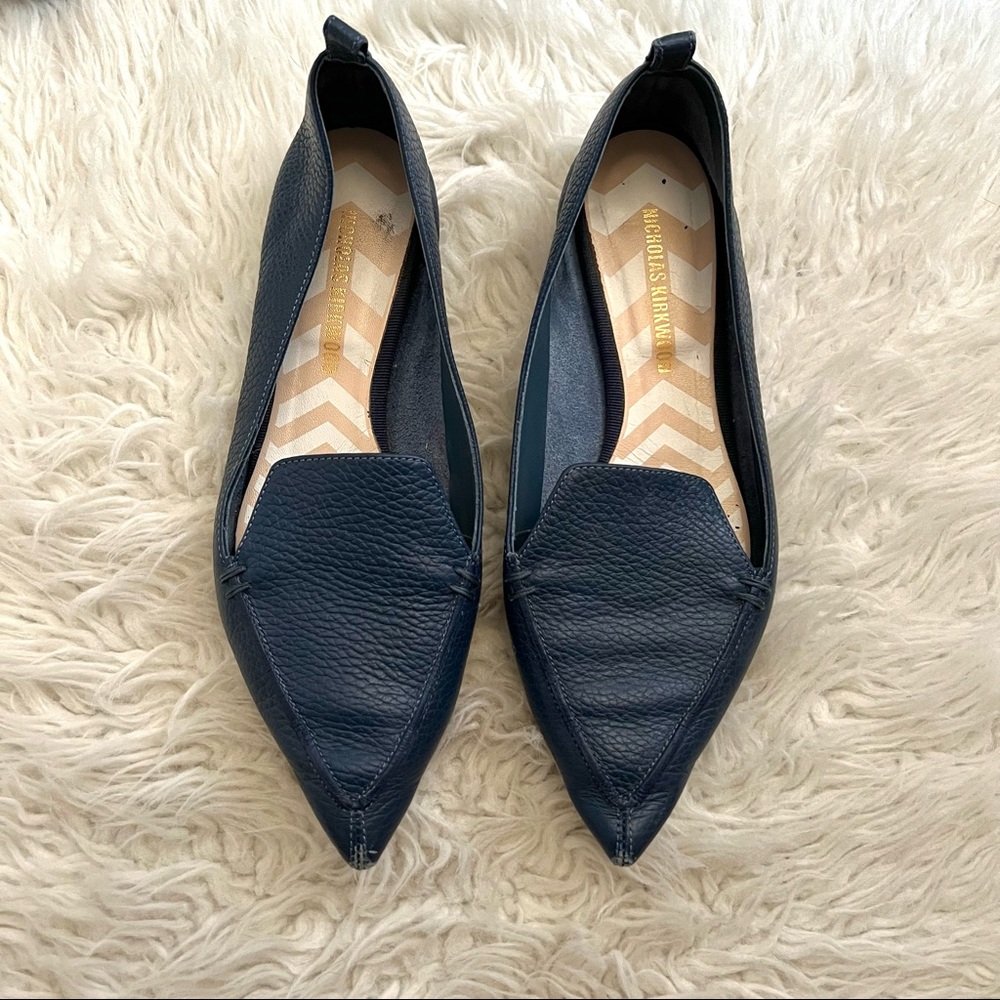 Nicholas Kirkwood Navy Flats